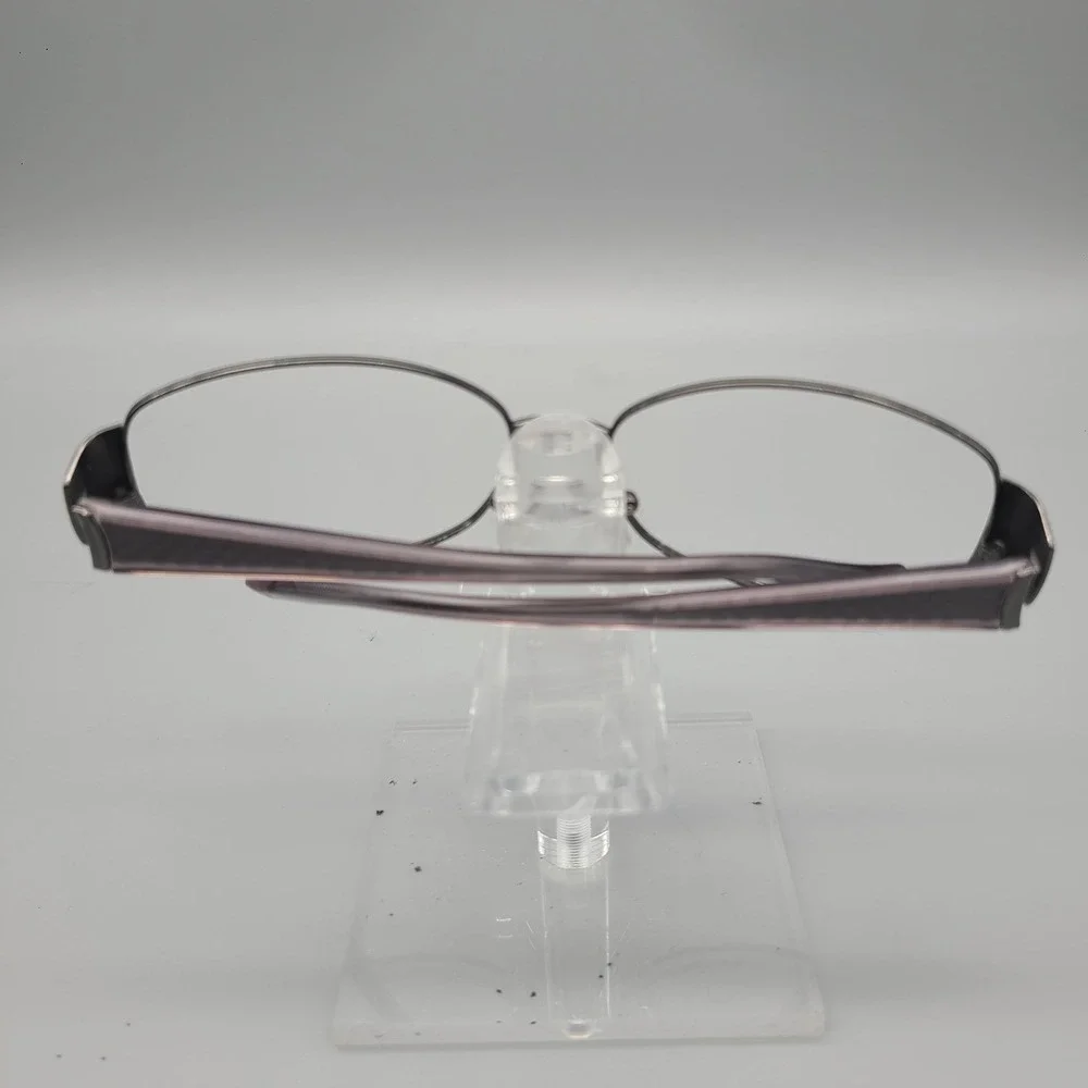 Lulu Guinness L506 Gunmetal Purple Oval Eyeglass Frames 56-15-130